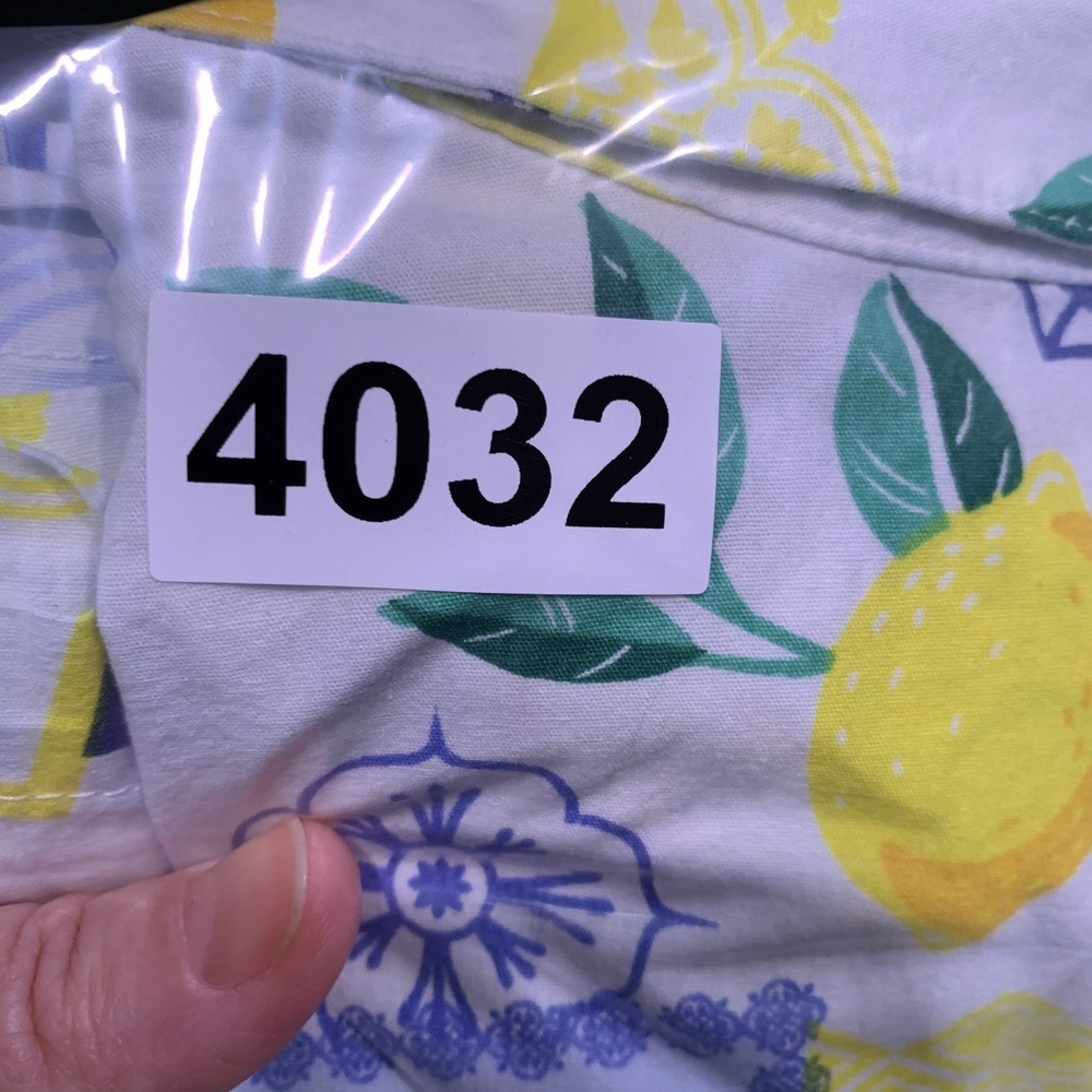 Womens Lemon Print Cotton Button Front Midi Shirt Dress Size L Summer Vacation - Picture 8 of 9